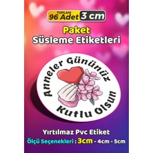 Sb Store Anneler Günü Ambalaj Hediye Paket Süsleme Etiketi Model 41 - 96 Adet 3cm