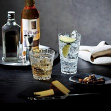 NY Home 380ML 6 Adet Kokteyl Seti, Kristal Kare Desenli Cam Bardak, Soğuk Içecekler Için Borosilikat Cam, Buzlu Içecekler,kokteyller Için Ideal Ergonomik Tasarım