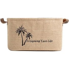 NY Home Jüt Dolap Içi Çamaşır Çocuk Odası Oyuncak Düzenleyici Katlanır Saklama Sepeti Organizer 40X30X24