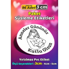 Sb Store Anneler Günü Ambalaj Hediye Paket Süsleme Etiketi Model 49 - 96 Adet 3cm