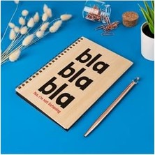 NY Home Yes I 'am Not Listening Tasarımlı 8 cm x 12 cm Ölçülerinde Çizgisiz 48 Yaprak Ahşap Kapaklı Defter