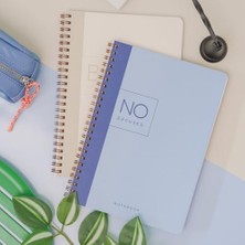 NY Home A5 Spiralli Karton Kapak Kareli Okul Defteri 80 Yaprak 2'li Set - Ders Programlı - Lacivert/bej