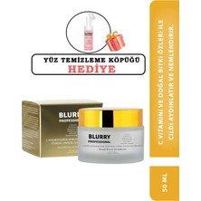 Blurry Professional C Vitaminli Yüz Kremi – Leke Karşıtı & Aydınlatıcı, Hyaluronik Asit DestekliNiacinamidli Yüz Temizleme Köpüğü Hediye