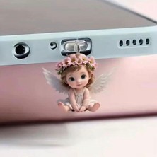 Mi7a Melek Figürlü Telefon Charmı (Lighting (Iphone) Uyumlu Şarj Soketi Tıpası)