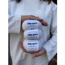 Lana Gatto Süper Soft Merinos Ip – Krem, 50G / 125M