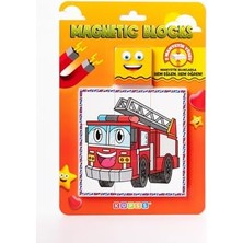 NY Home Manyetik Blok Çift Taraflı 9 Parçalı Mıknatıslı Itfaiye - Traktör Puzzle - 2 Görsel Yapboz