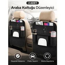 Ankaflex 2'li Araç Oto Koltuk Arkası Organizer Koltuk Arkası Eşya Düzenleyici Telefon Tablet Tutucu Cepli Eşya Çantası