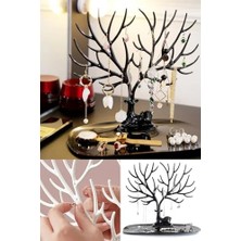 NY Home Geyik Tasarımlı Takı Standı Yüzük Küpe Kolye Askılığı Mücevher Organizer Siyah