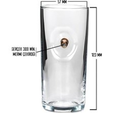 NY Home Gerçek .308 Mermili Rakı Bardağı Seti 3’lü Özel Hediyelik Lüks Bardak