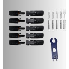 NY Home Güneş Paneli Konnektör Seti 1000V 30A, IP67, UL-94V0, Ce; Beş Çift Konnektor Seti ile Bir Adet Plastik Anahtar Içerir. (5)