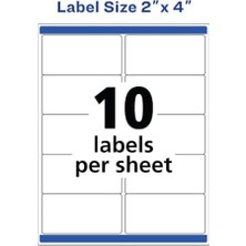 NY Home Sure Feed & Trueblock 2" x 4", 100 Beyaz Lazer Etiketli Su Geçirmez Kargo Etiketleri (15513)
