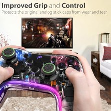 NY Home Analog Çubuk, Joystick, Thumbstick Başlıkları, Koruyucu Kapak, Kulplar, Silikon Kapaklar, Ps5 | Ps4 | Ps3 | Gamepad - Siyah/yeşil - 4 Adet