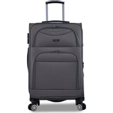 Fossil 010 4 Tekerlekli Orta Boy Valiz Gri 60 x 40 cm Şifreli Kilitli ve Dayanıklı Tasarım