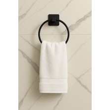 Riya Home Kare Yapışkanlı Siyah Yuvarlak Havluluk