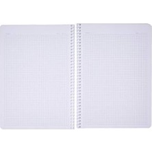 NY Home Pruva A4 Pet Spiralli Karton Kapaklı Defter 144 Yaprak - Kareli - Mavi