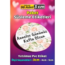 Sb Store Anneler Günü Ambalaj Hediye Paket Süsleme Etiketi Model 58 - 96 Adet 3cm