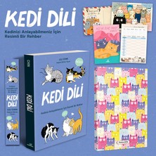 NY Home Kedi Dili - Kedinizi Anlayabilmeniz Için Resimli Bir Rehber - Lili Chin - Kartpostal - Ayraç - Aşı Kartı ve Renkli Kulaklar Planlama Defteri