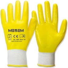 NY Home Orijinal EL160 Sarı Deri Iş Eldiveni, 12 Çift, Tam ve Yarım Koruma