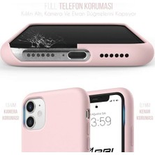 NY Home Kılıf Ince Sıvı Silikon 3 Katmanlı Tam Kaplamalı Yumuşak Jel Kauçuk Kılıf Kapak (Kumpembe, 11)