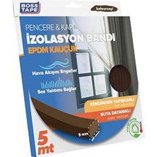 NY Home Epdm Kauçuk Pencere Kapi Izolasyon Bandi, 5mm x 15MM x 5mt Boyut, Kahverengi