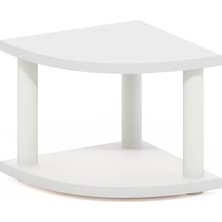 Nesto Home Furinno Turn-N-Tube 2 Katmanlı Köşe Tezgah Düzenleyici Raf, Beyaz/beyaz