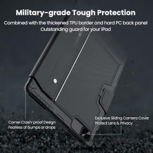 NY Home iPad Air 13 Inç (M2, 2024), iPad Pro 12.9 Klavyeli Kılıf (6./5./4./3. Nesil) Klavye Kılıfı, Sihirli Izleme Pedi, Slayt Kamera Kapağı, 7 Arka Işık Renkli Çıkarılabilir Klavye, Siyah