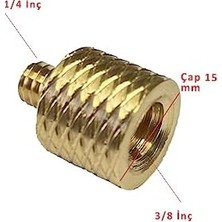 NY Home 1/4 Inç, Monopod, Kamera, Mikrofon, Projektör Vidasını 3/8 Inçe Dönüştürücü Adaptör, Sarı, Pirinç