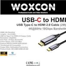 NY Home Usb-C To HDMI Cable, USB 3.2 Type C, Hdmı2.0b Standart, 4K 60Hz, 18GBPS, Hdr, HDR10, 3d, Hdcp2.2