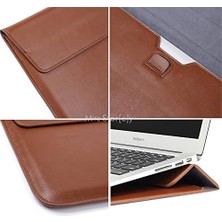 NY Home Laptop Kılıfı 15 16 Inç Pu Deri Ince Hafif Standlı Tasarım Su Geçirmez Mikrofiber Iç Astar  Uyumlu Taşınabilir Koruyucu Sleeve