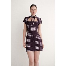 Panto Fashion Puantiyeli Saten Elbise