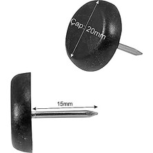 NY Home Çivili Masa Koltuk Mobilya Ünite Zemin Koruyucu Plastik Papuç 25 Adet Çap 20 mm