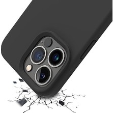 NY Home 12 ve 12 Pro Uyumlu Içi Kadife Lansman Silicone Kılıf Şok Emici Tam Koruma Sağlayan Kılıf (Siyah)