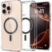 NY Home 16 Pro Max ile Uyumlu Ince Magsafe Kılıf Ultra Hybrid Sararma Karşıtı DURACLEAR™ Hava Kanalı TEKNOLOJISI™ Askeri Sınıf Koruma Magfit Graphite Şeffaf Kapak - ACS07999