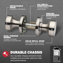 NY Home 97300-933 Pismo Kapı Topuzu, Yuvarlak, Nikel