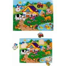 NY Home Tahta Raptiyeli Bultak Puzzle 9 Parça Çiftlik