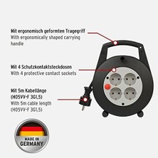 NY Home Vario Cable Box 4 Soketli Makaralı 5 mt Kablo