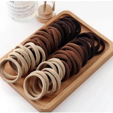 NY Home Kadın 100'LÜ Havlu Lastik Toka Seti,kadın Çocuk Mandal Toka, Lastik Toka Seti, Toka Organizer, Toka, Kız Çocuk Toka, Kadife Toka (Kahve Tonları)