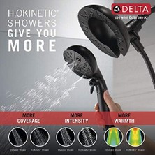 NY Home Vesna 14 Serisi Tek Kollu Duş Seti 5 Püskürtme H2OKINETIC IN2ITION Çift El Hortumlu Duş Başlığı, Mat Siyah 144789-BL-I (Valf Dahildir)