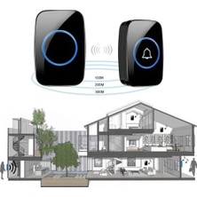 NY Home Kablosuz Kapı Zili Ledli Uzaktan Kumandalı Işıklı Kapı Zili Yüksek Sesli 300MT Uzun Mesafeli - 1 Buton + 1 Zil