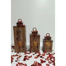 NY Home Ahşap Dekoratif Mumluk Kahverengi 2