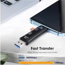 NY Home A-5068 Type-C To USB 3.0 Otg Veri Aktarım Sd Tak Çalıştır Kart Okuyucu Çevirici