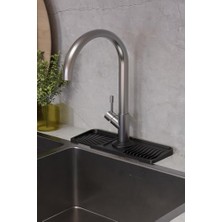 NY Home Musluk Matı Elastik Silikon Mutfak ve Banyo Için Lavobo Su Tutucu Musluk ve Batarya Matı SIYAH,515201744