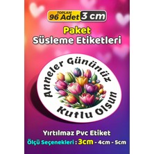Sb Store Anneler Günü Ambalaj Hediye Paket Süsleme Etiketi Model 83 - 96 Adet 3cm
