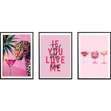 Minimalist Siyah Çerçeveli 3'lü Poster Tablo Seti - Dijital Baskı 3cer-4