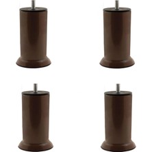 NY Home Mobilya Kanepe Koltuk Çekyat Yükseltme Ayağı Kalın Diş M10 Kahverengi Plastik 10 cm 4 Adet