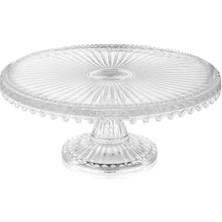 Nesto Home Damla El Yapımı 21 cm Ayaklı Cam Yuvarlak Sunumluk Pasta & Kek Servisi