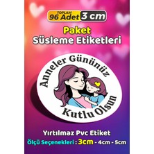 Sb Store Anneler Günü Ambalaj Hediye Paket Süsleme Etiketi Model 60 - 96 Adet 3cm
