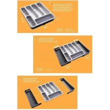 Nesto Home Çift Taraflı Ayarlanabilir Organizer Çekmece Içi Kaşıklık Uzayabilen Çatal Bıçaklık Düzenleyici