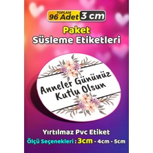 Sb Store Anneler Günü Ambalaj Hediye Paket Süsleme Etiketi Model 108 - 96 Adet 3cm
