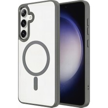 Ankayan Teknoloji Galaxy S26 Kılıf M-Safe Şarj Özellikli Zore Krom M-Safe Silikon Kapak - Gri